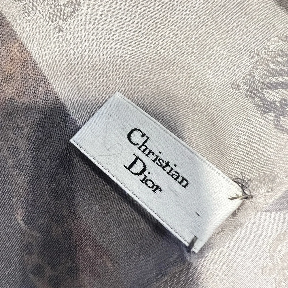 Dior Vintage Black and Gold Animal Print Scarf